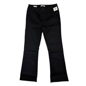 Vigoss Womens Black Flare Jeans Raw Hem Mid Rise Stretch Denim Size 28